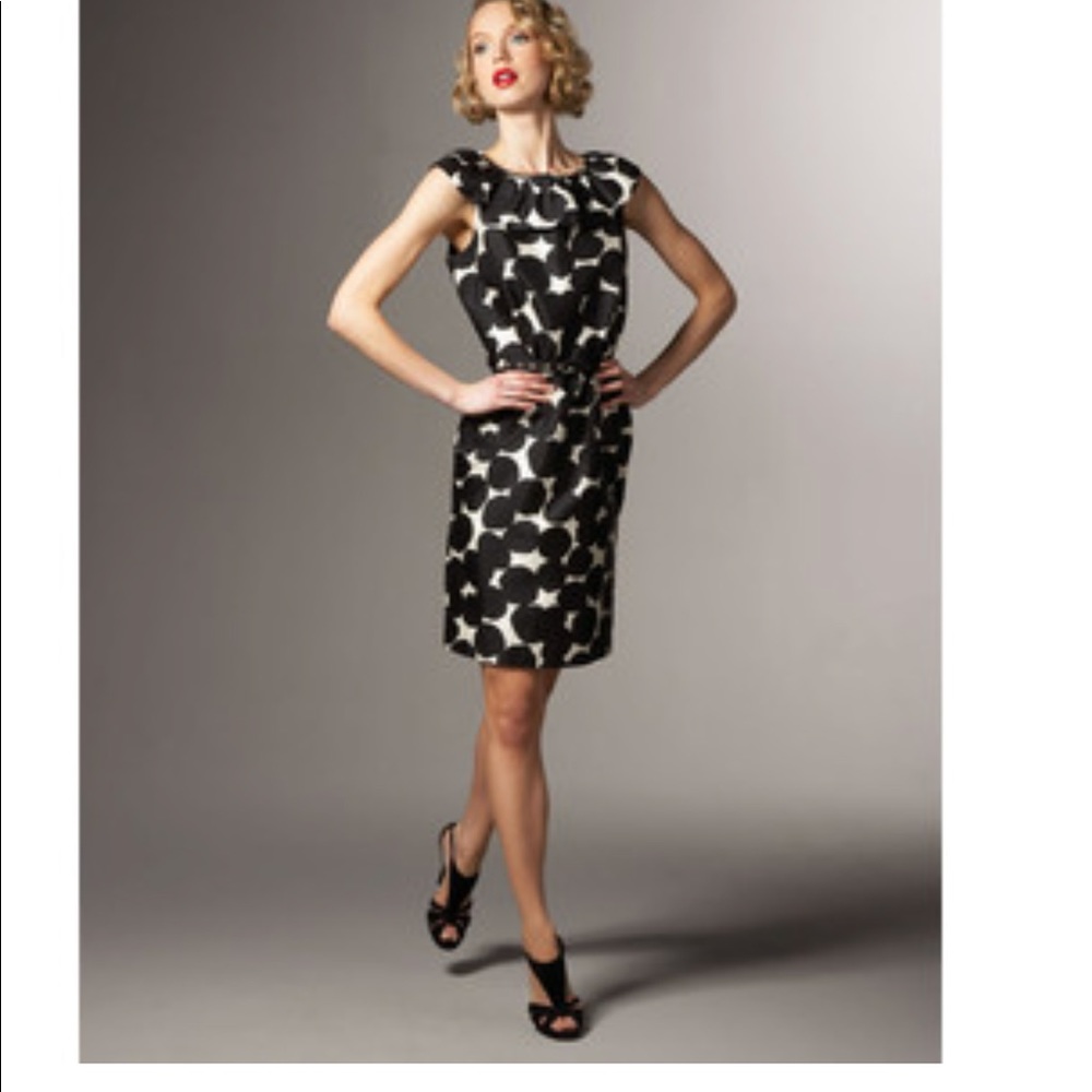 Kate spade mod dot dress ruffle Robbie 10 silk